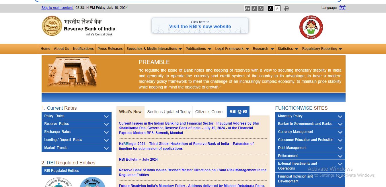 RBI Official Website