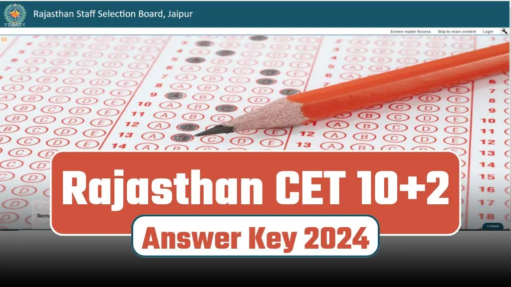 Rajasthan CET 12th Level Answer Key 2024: राजस्थान सीईटी सीनियर सेकेंडरी लेवल आंसर की 2024