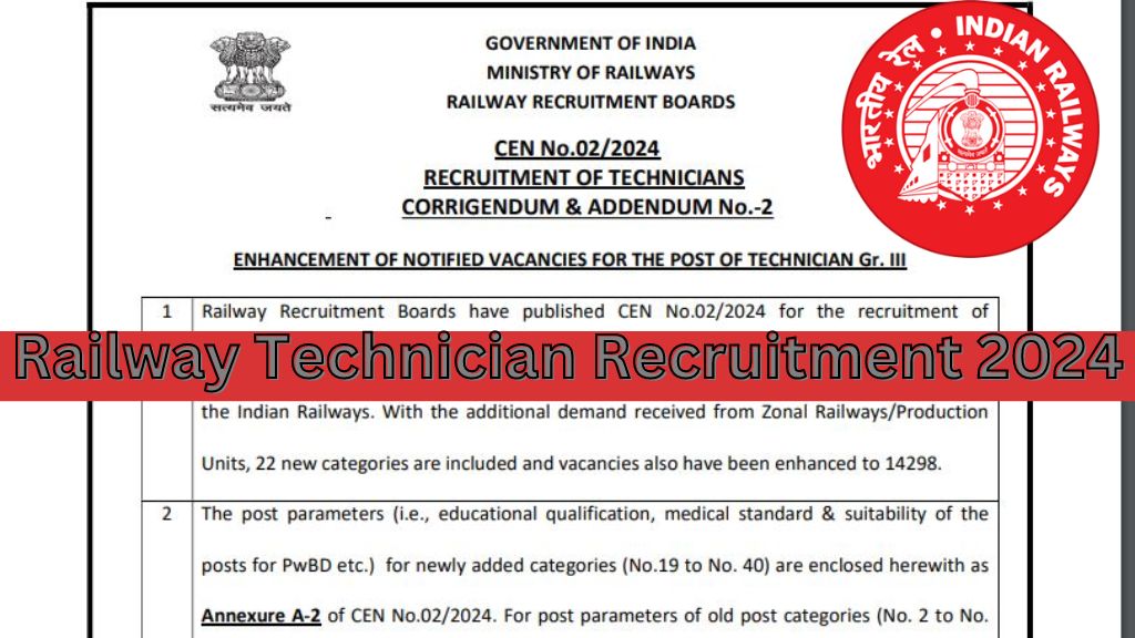Railway Technician Recruitment 2024