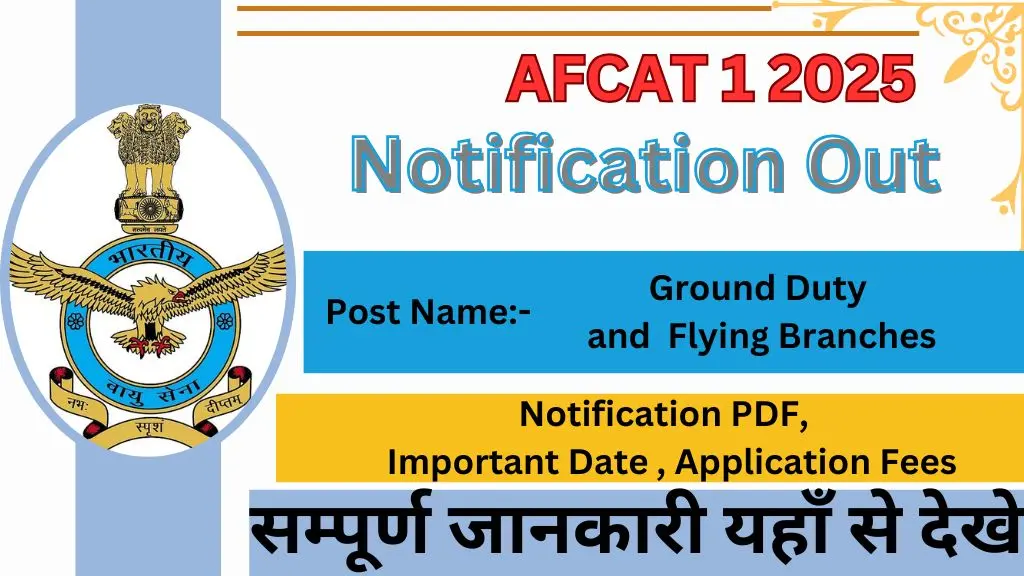 AFCAT 1 2025 Notification Out