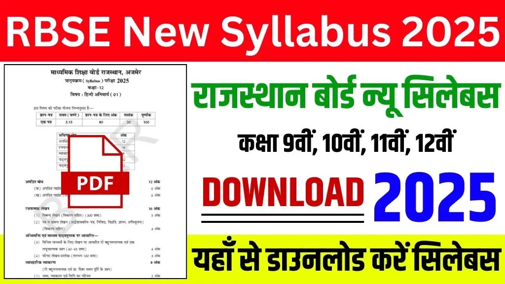 RBSE New Syllabus 2025: