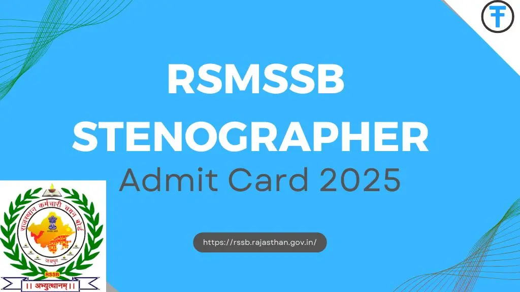RSMSSB Stenographer Admit Card 2025: