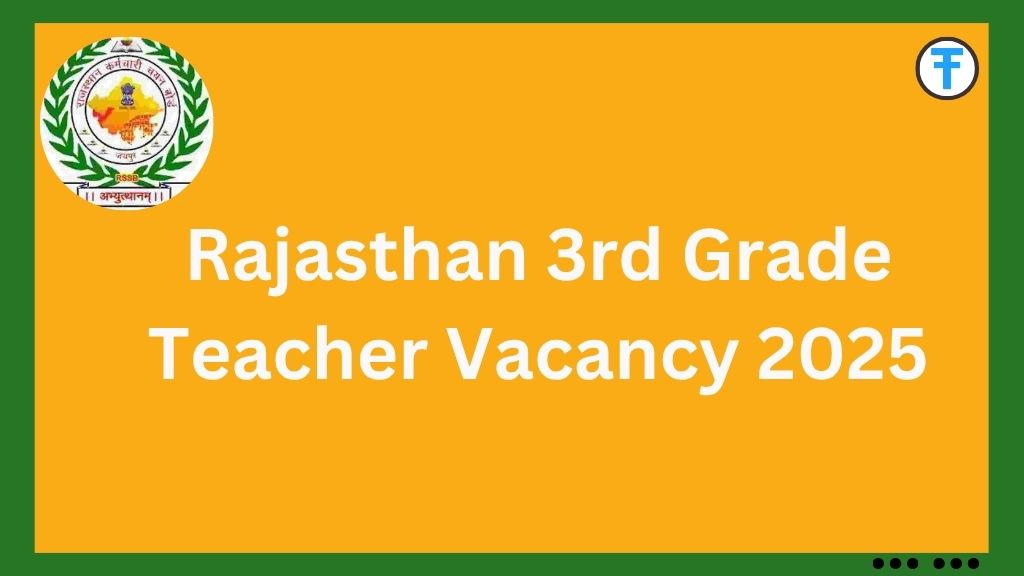 Rajasthan 3rd Grade Teacher Vacancy 2025: