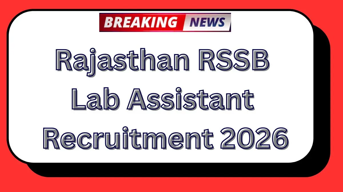 Rajasthan Lab Assistant Vacancy 2026