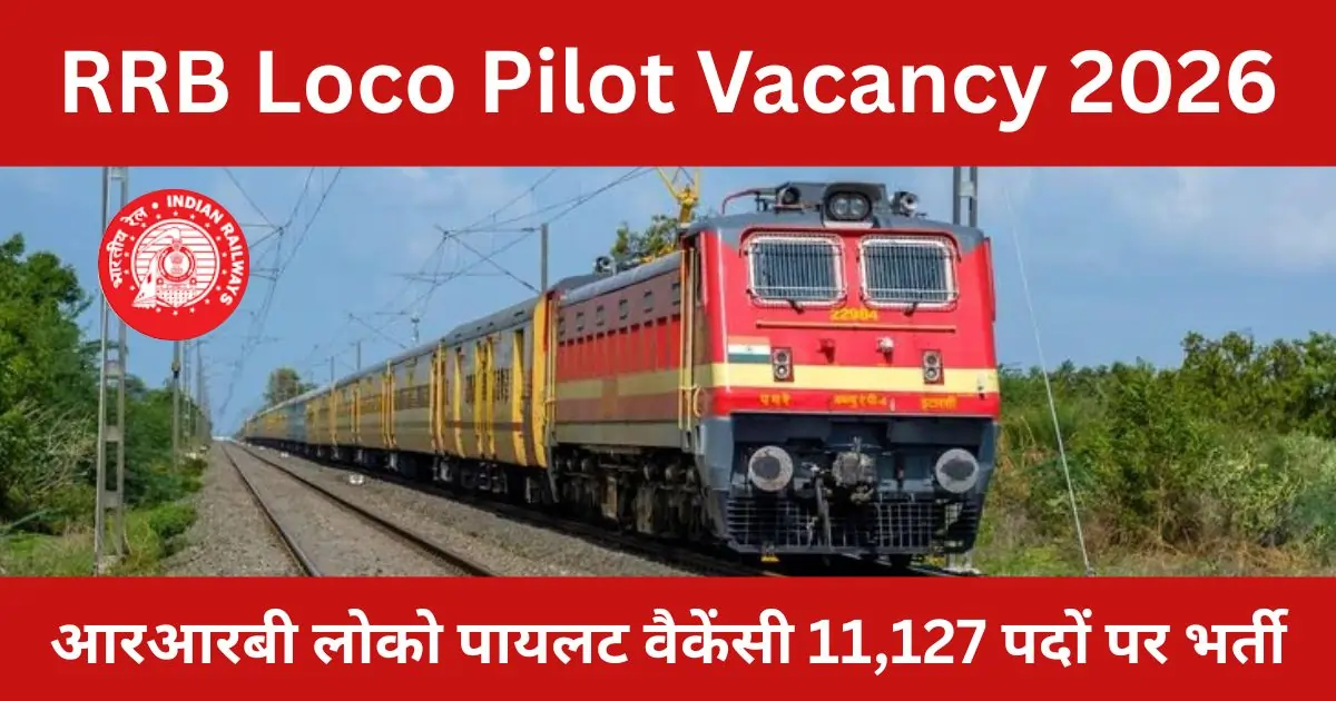RRB Loco Pilot Vacancy 2026 |11,127 पदों पर होगी भर्ती, जानें योग्यता, आयु सीमा और आवेदन की पूरी प्रक्रिया यहाँ!