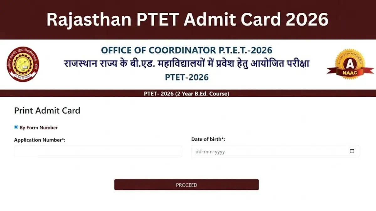 Rajasthan PTET Admit Card
