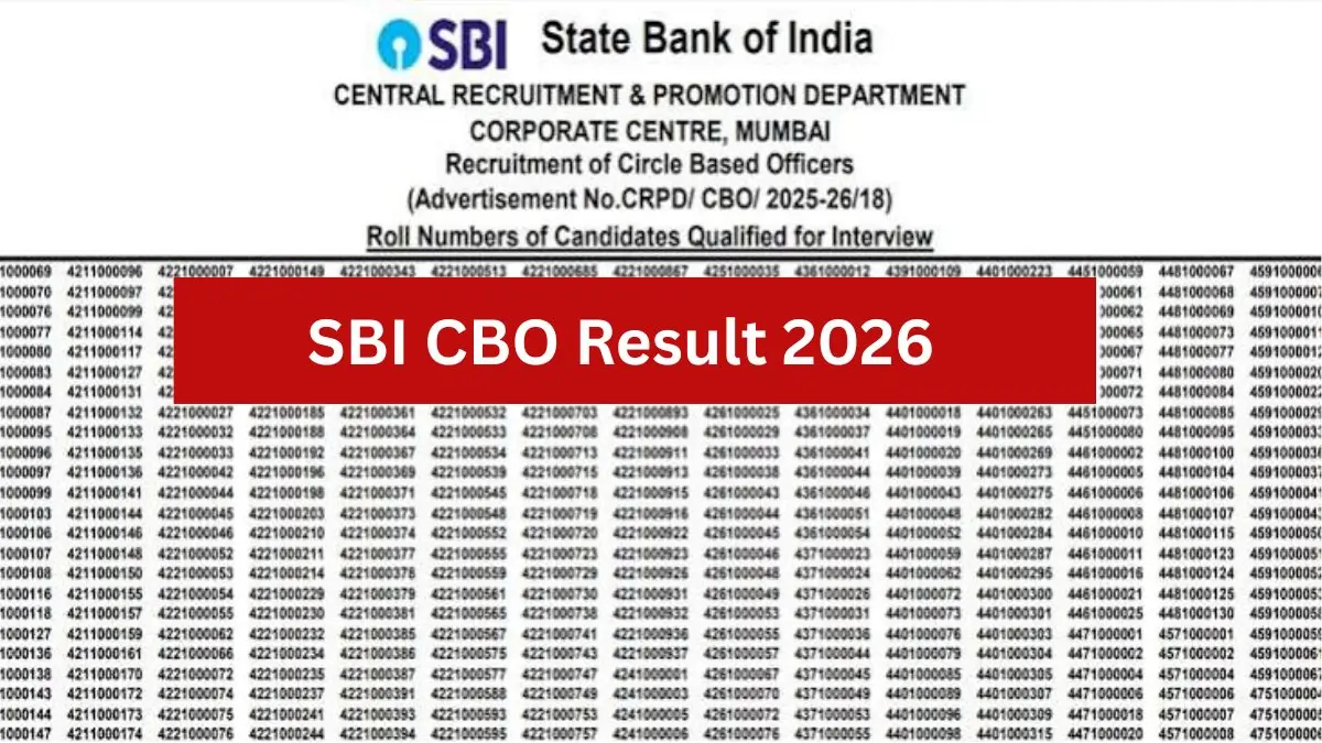 SBI CBO Result 2026
